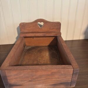 Rustic Wooden Heart Napkin Holder - Brown